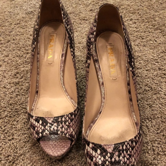 Prada Platform Pumps, Snakeskin Pattern. - Picture 2 of 4